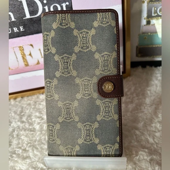 Ultra Rare Celine Denim Popularity Macadam Long Wallet Japan Exclusive - Picture 2 of 12